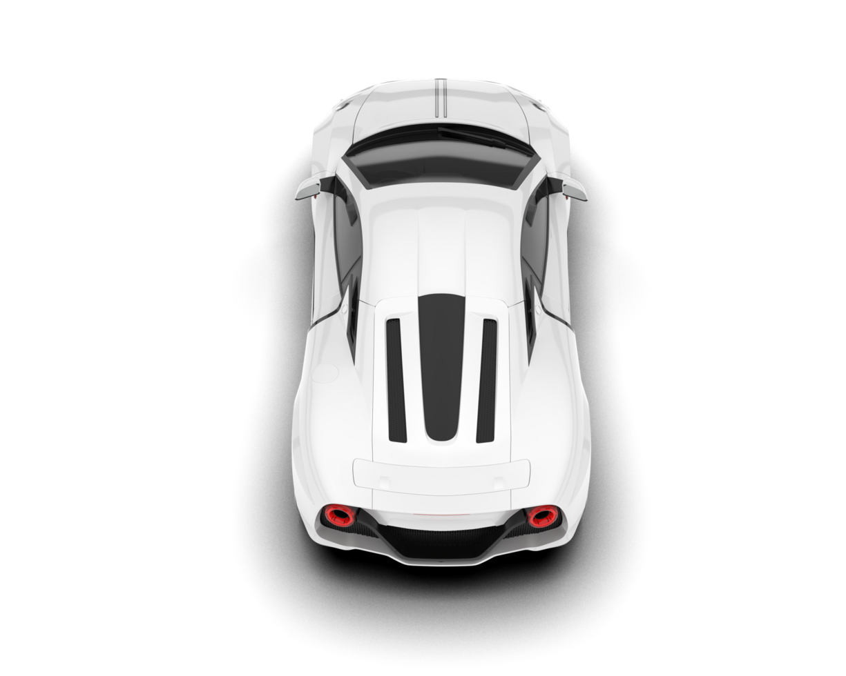 White sport car on transparent background. 3d rendering - illustration png