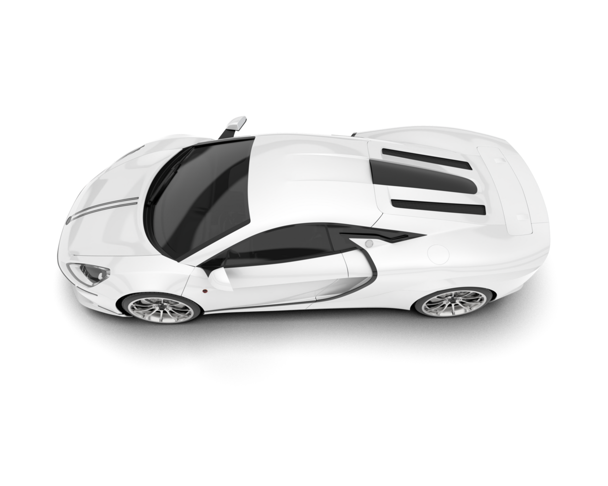 White sport car on transparent background. 3d rendering - illustration png
