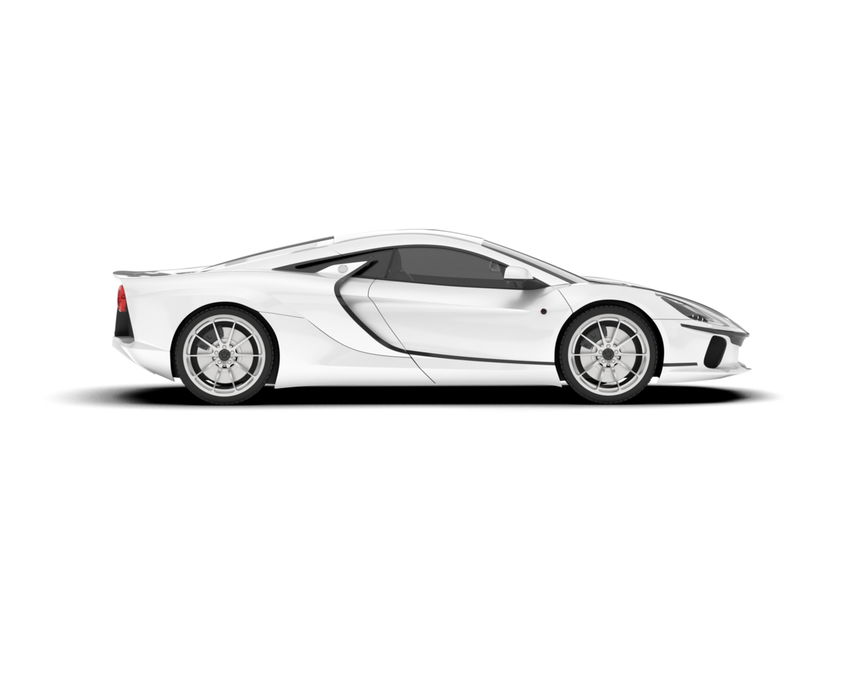 White sport car on transparent background. 3d rendering - illustration png
