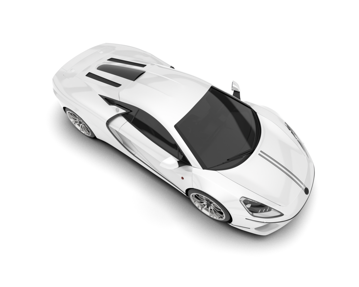 White sport car on transparent background. 3d rendering - illustration png