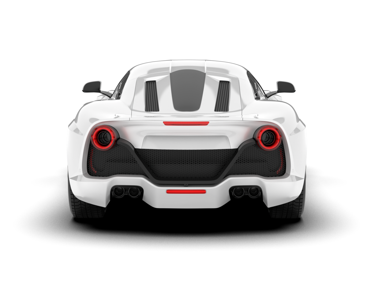 White sport car on transparent background. 3d rendering - illustration png
