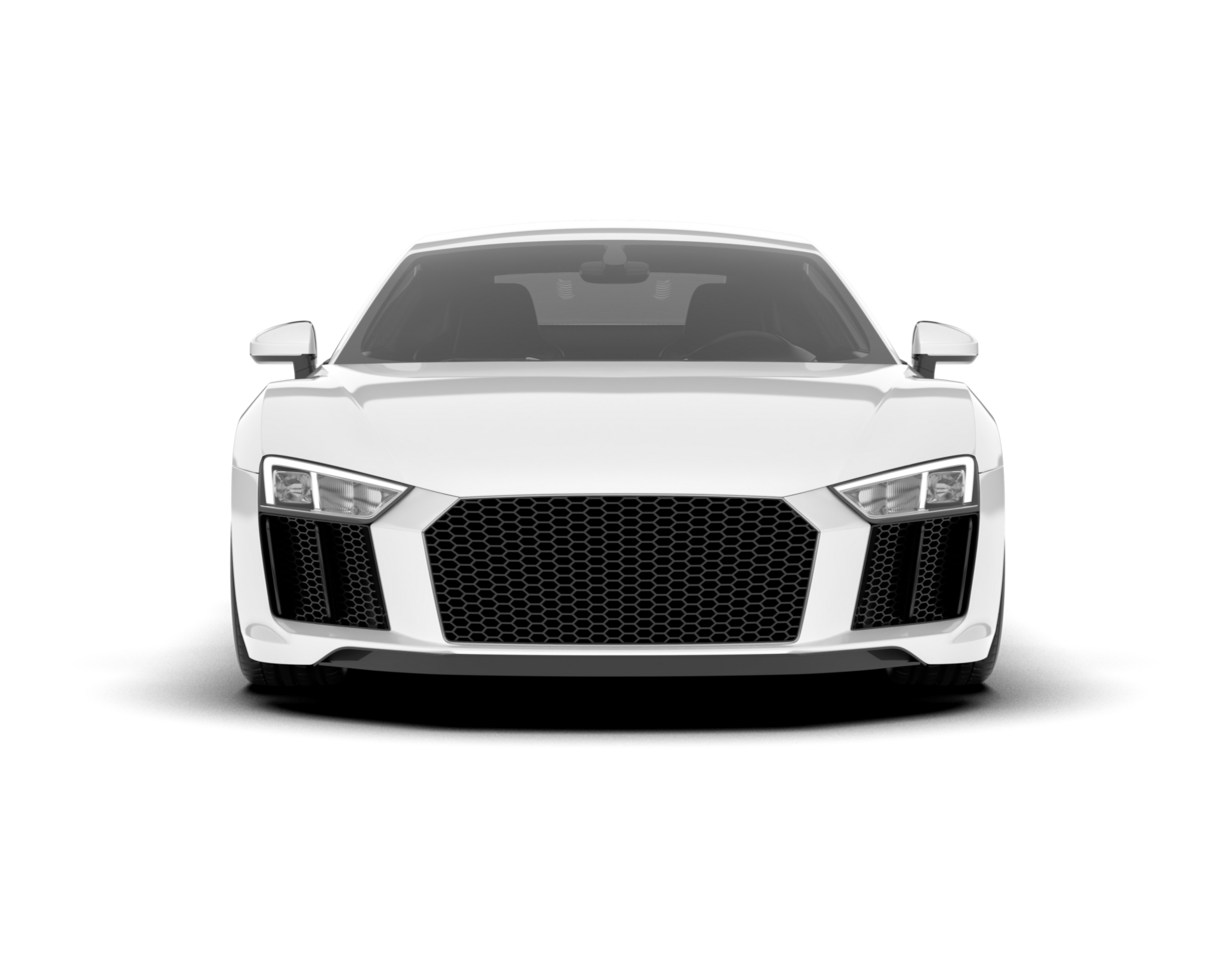 White sport car on transparent background. 3d rendering - illustration png
