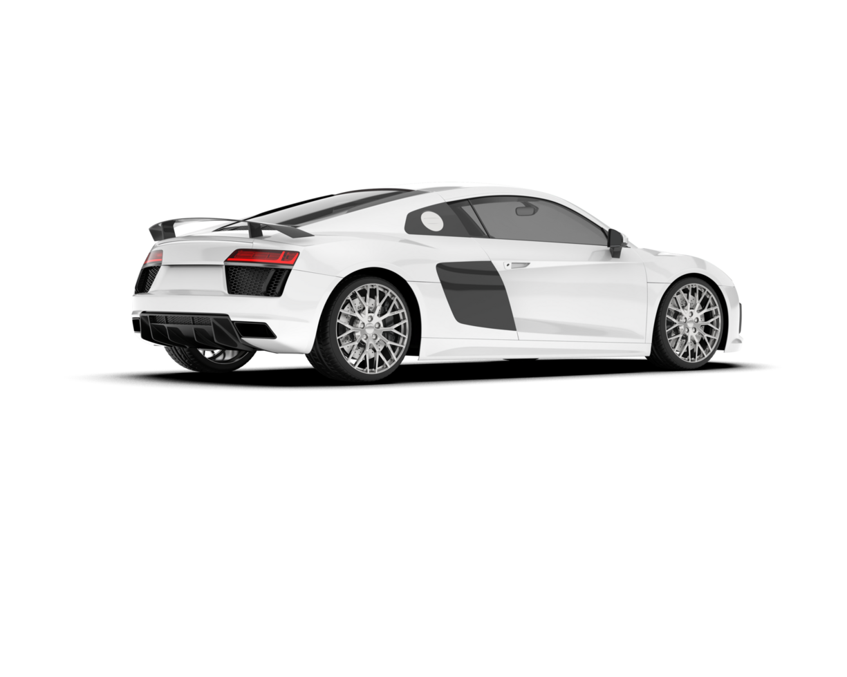 White sport car on transparent background. 3d rendering - illustration png