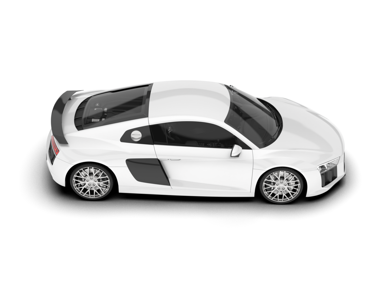 White sport car on transparent background. 3d rendering - illustration png