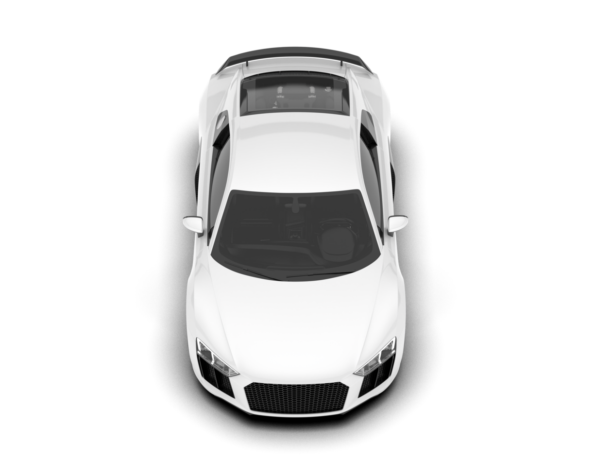 White sport car on transparent background. 3d rendering - illustration png
