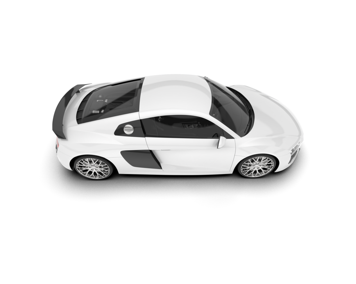 White sport car on transparent background. 3d rendering - illustration png