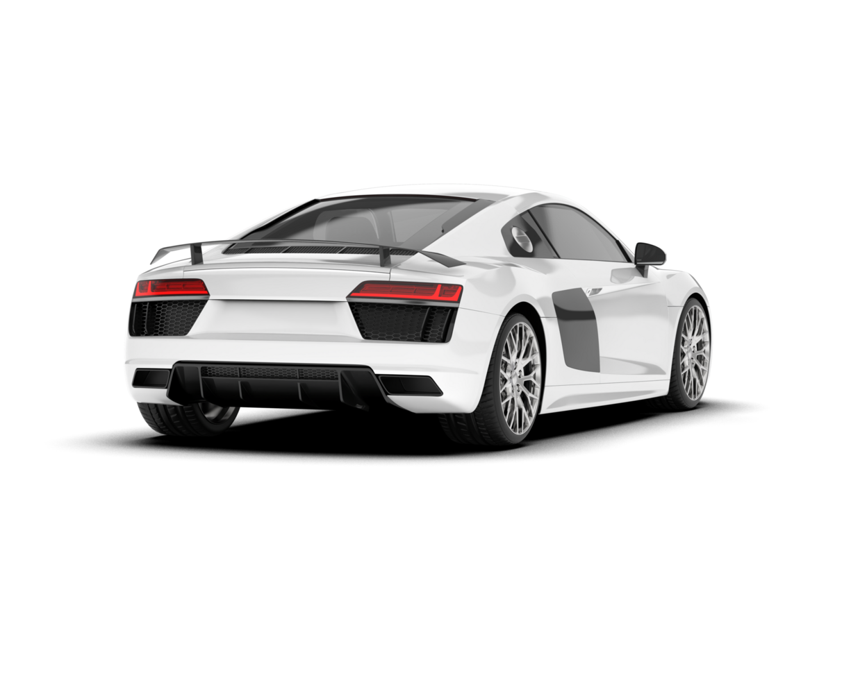 White sport car on transparent background. 3d rendering - illustration png