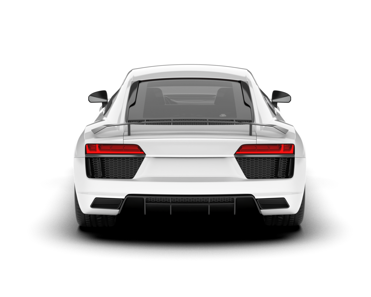 White sport car on transparent background. 3d rendering - illustration png