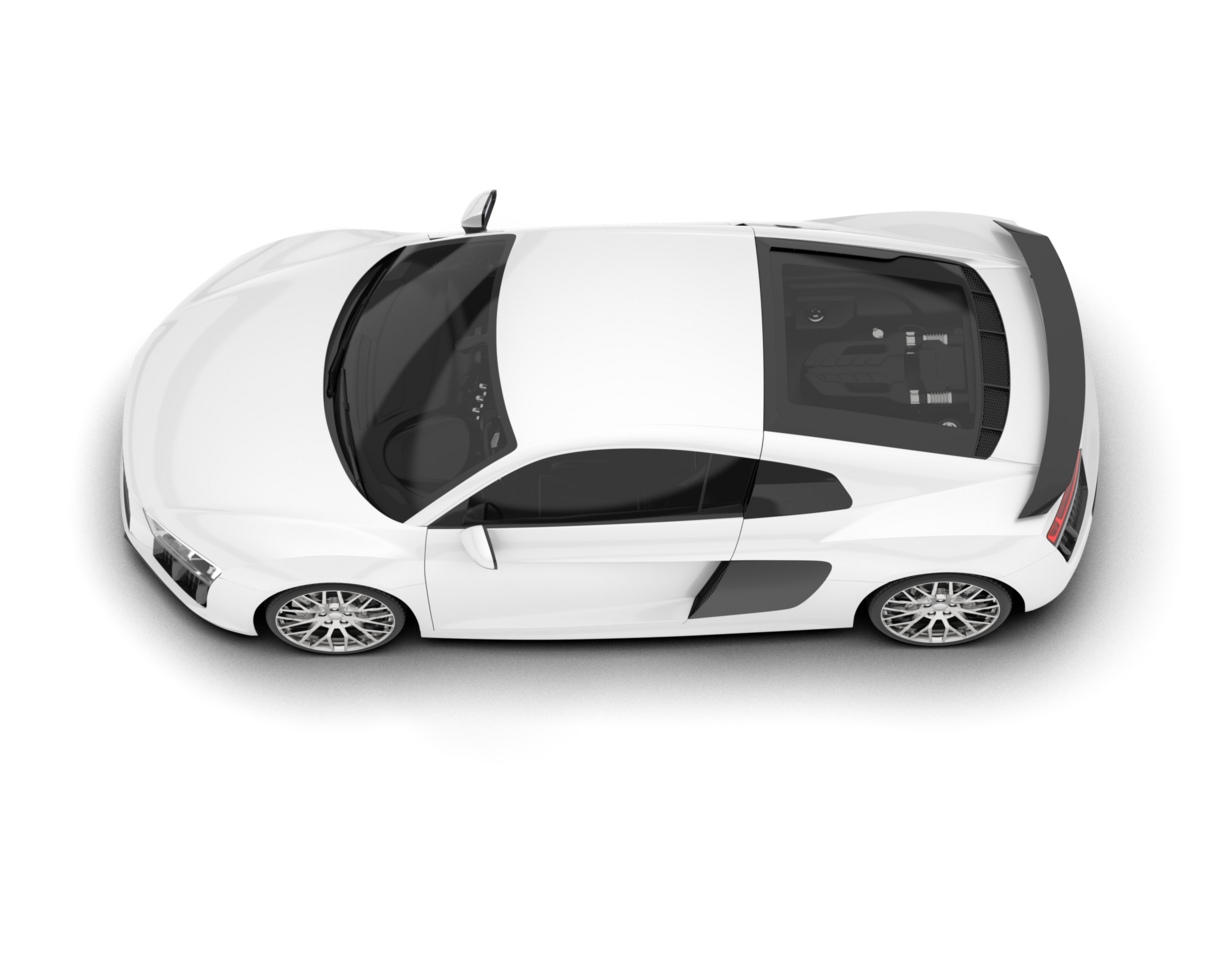 White sport car on transparent background. 3d rendering - illustration png