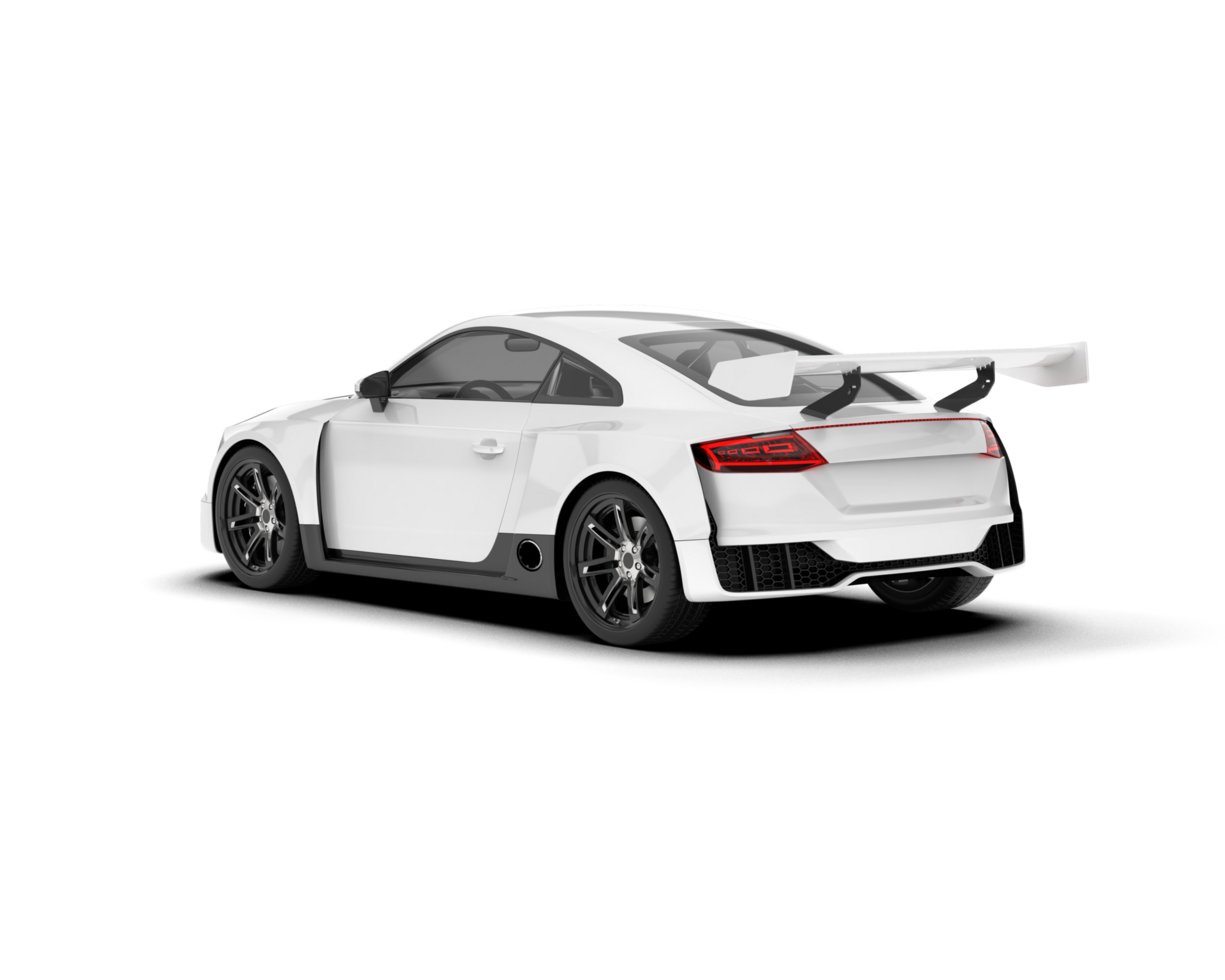 White sport car on transparent background. 3d rendering - illustration png