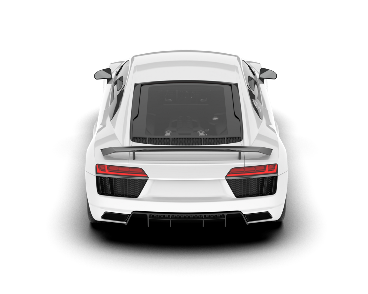 White sport car on transparent background. 3d rendering - illustration png