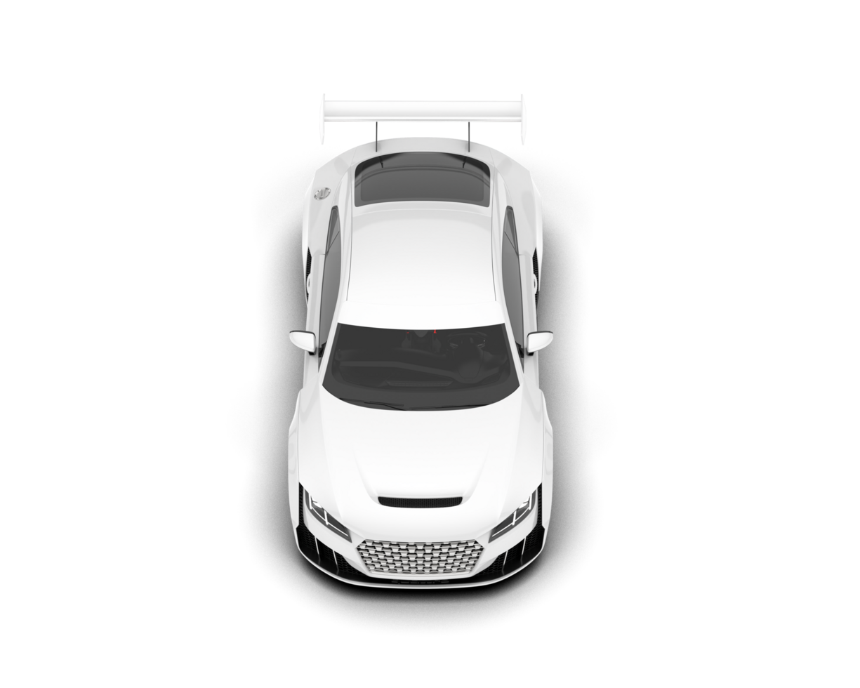 White sport car on transparent background. 3d rendering - illustration png