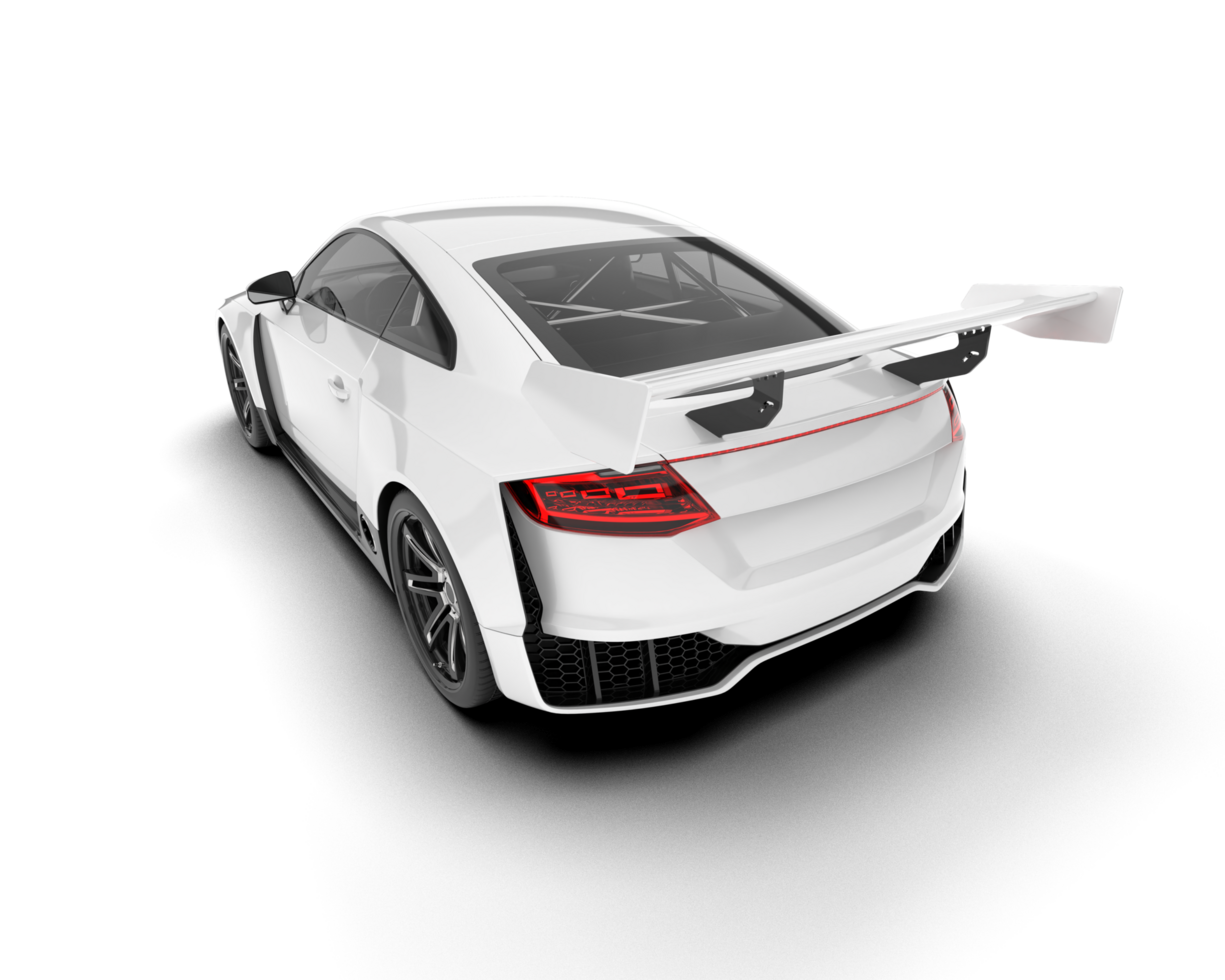 White sport car on transparent background. 3d rendering - illustration png