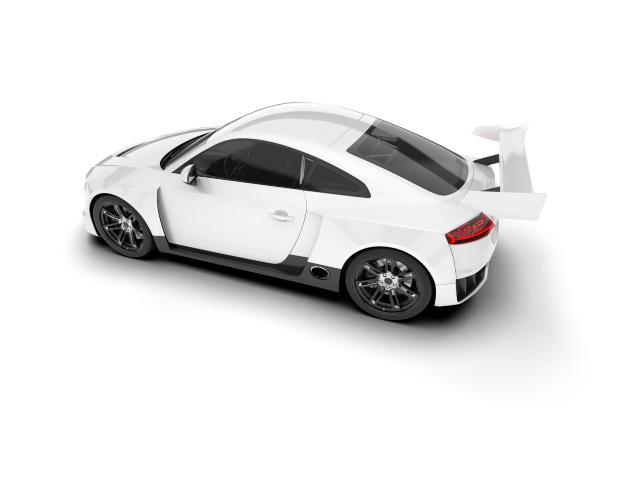 White sport car on transparent background. 3d rendering - illustration png