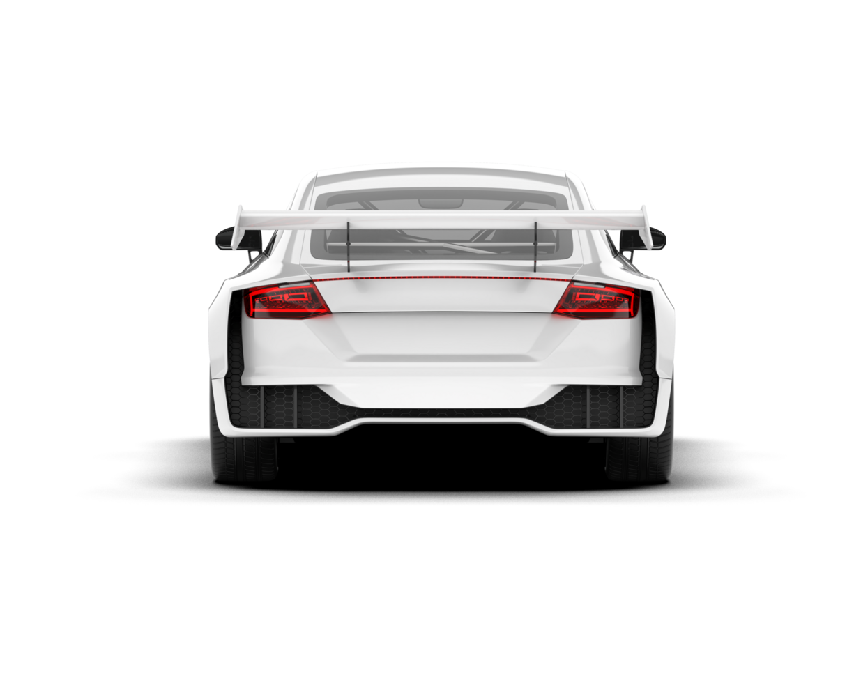 White sport car on transparent background. 3d rendering - illustration png