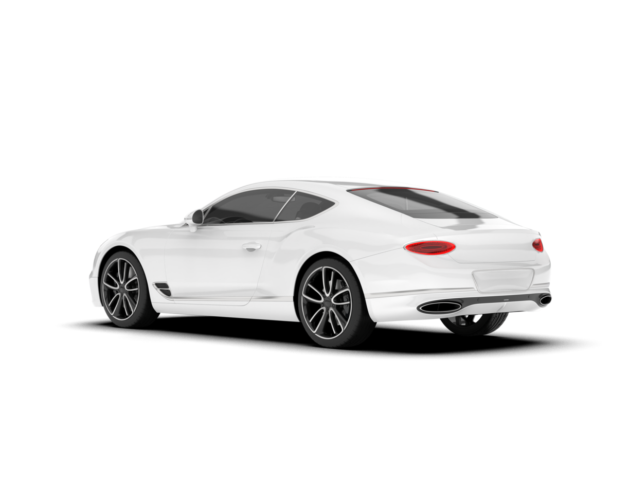 White sport car on transparent background. 3d rendering - illustration png