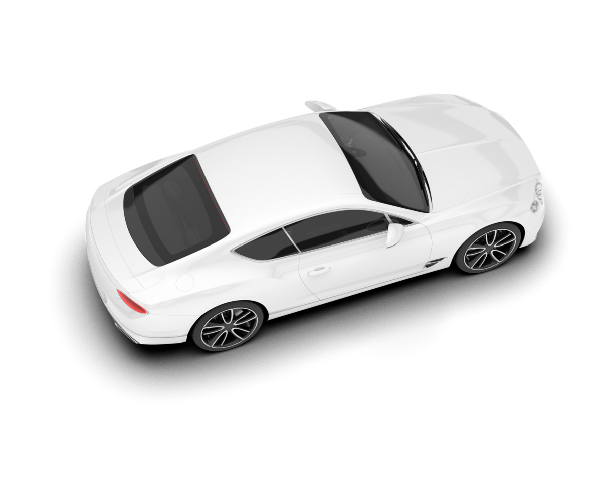 White sport car on transparent background. 3d rendering - illustration png