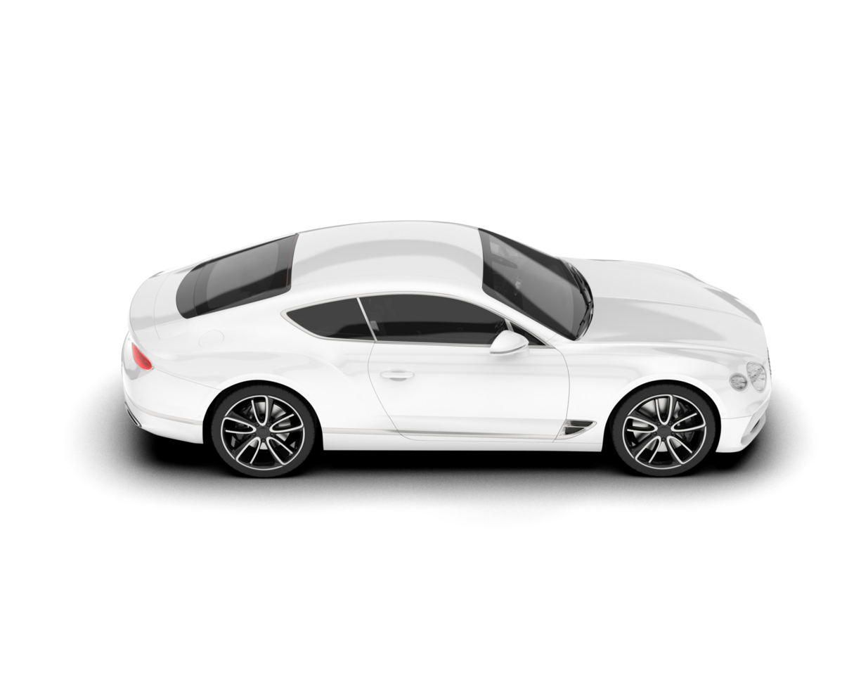White sport car on transparent background. 3d rendering - illustration png