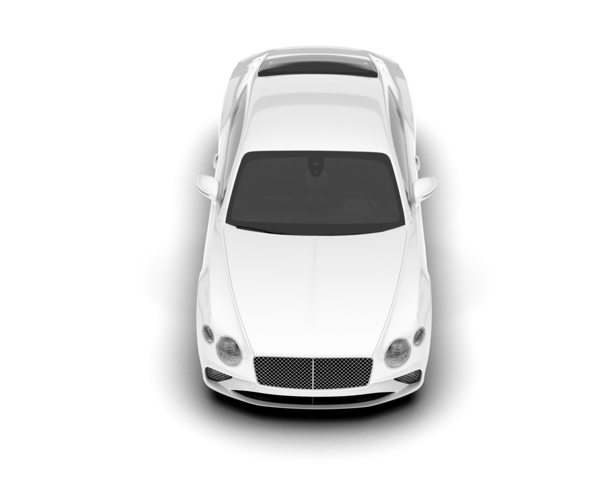 White sport car on transparent background. 3d rendering - illustration png