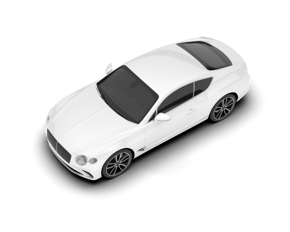 White sport car on transparent background. 3d rendering - illustration png