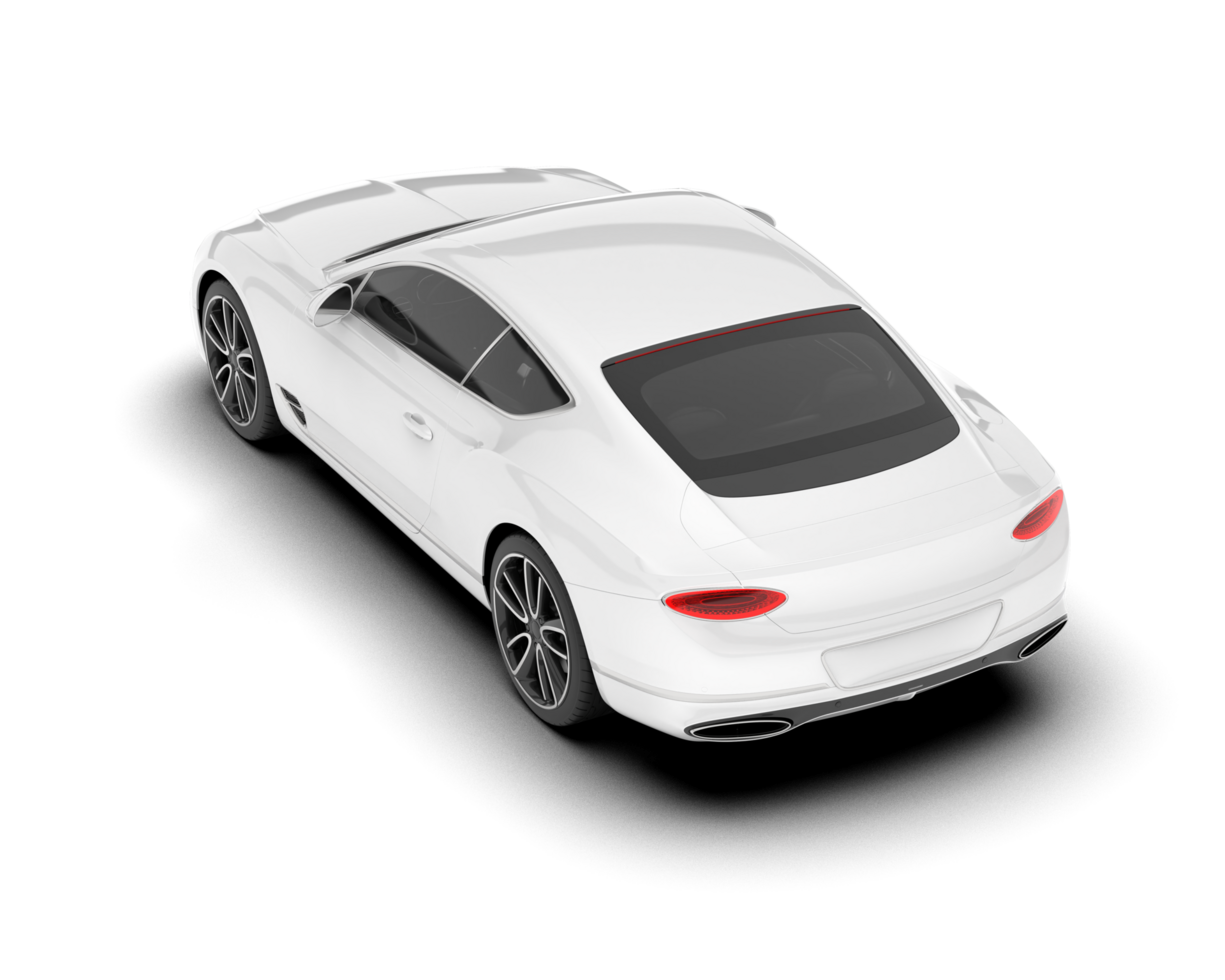White sport car on transparent background. 3d rendering - illustration png