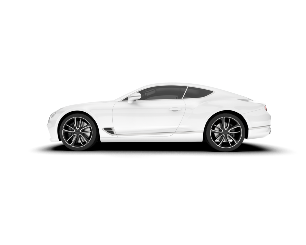 White sport car on transparent background. 3d rendering - illustration png