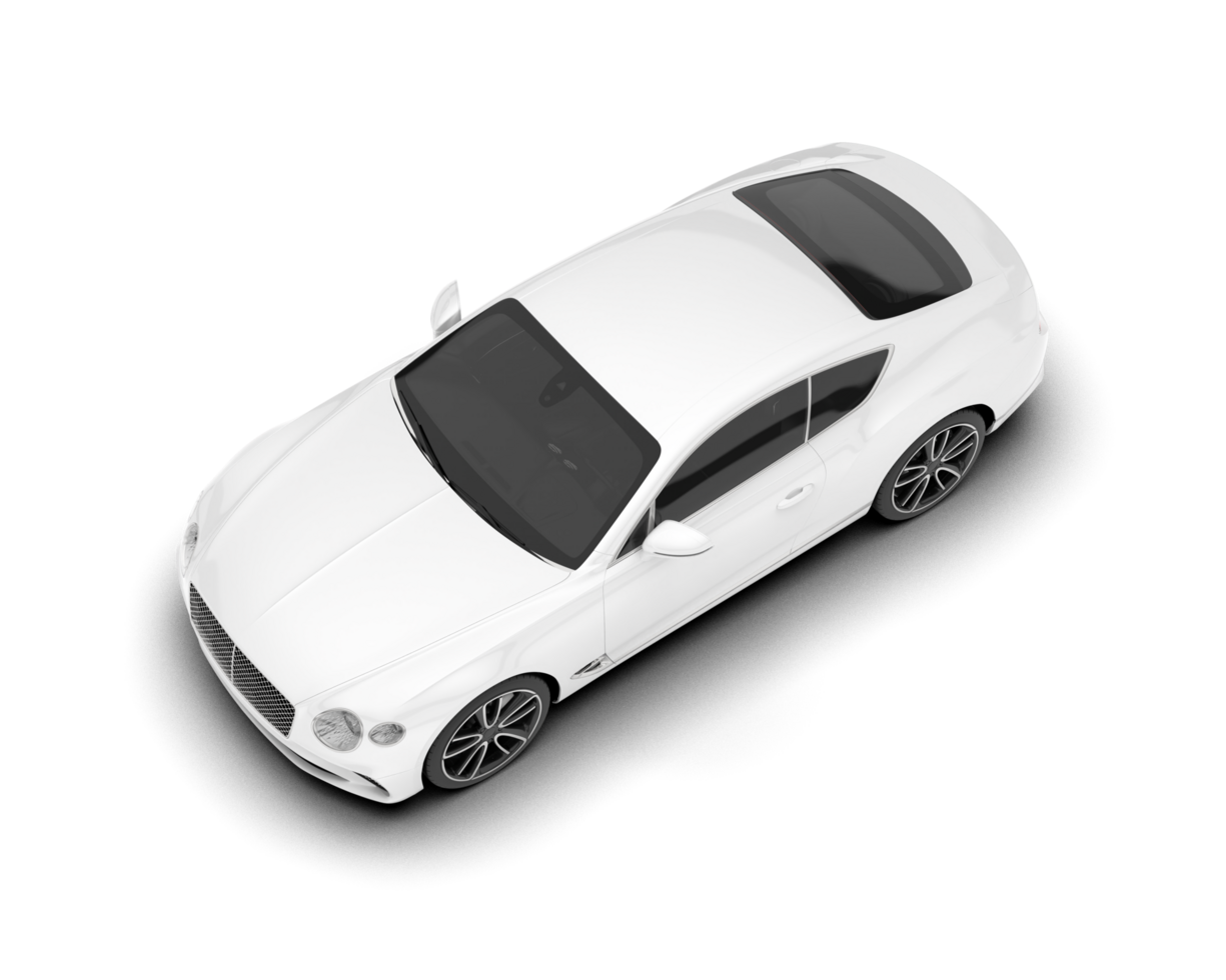 White sport car on transparent background. 3d rendering - illustration png