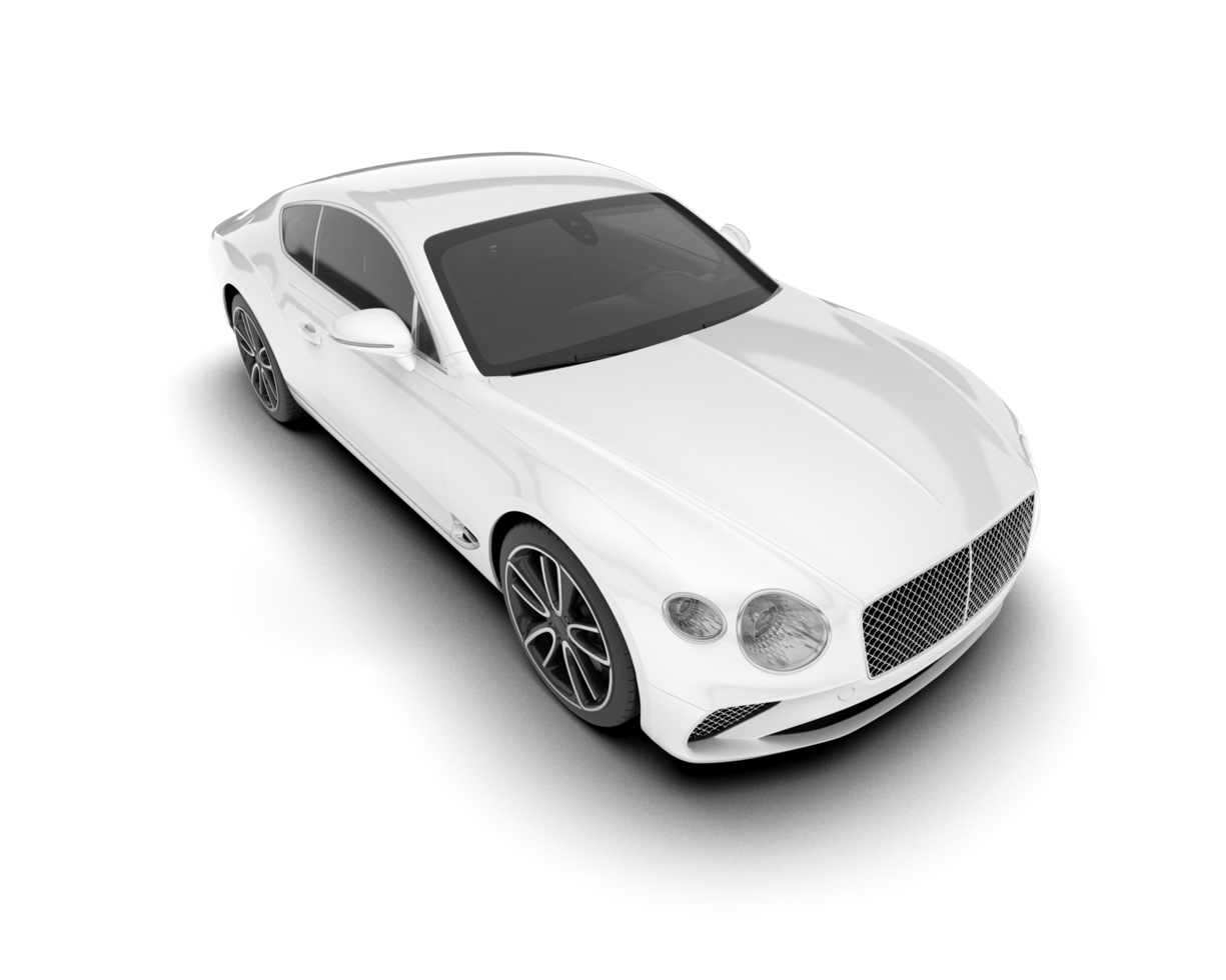 White sport car on transparent background. 3d rendering - illustration png