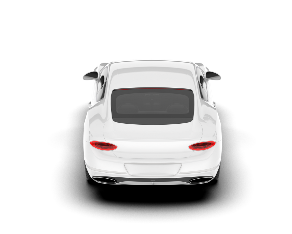 White sport car on transparent background. 3d rendering - illustration png
