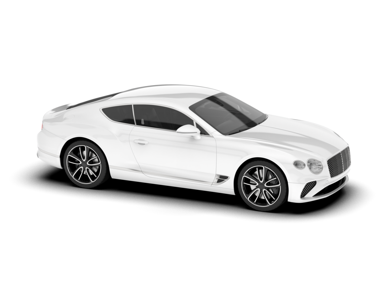White sport car on transparent background. 3d rendering - illustration png