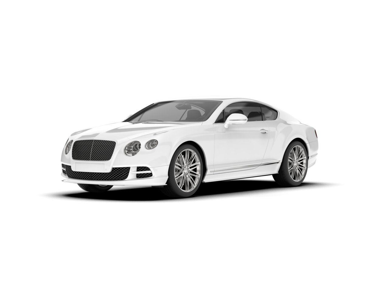 White sport car on transparent background. 3d rendering - illustration png