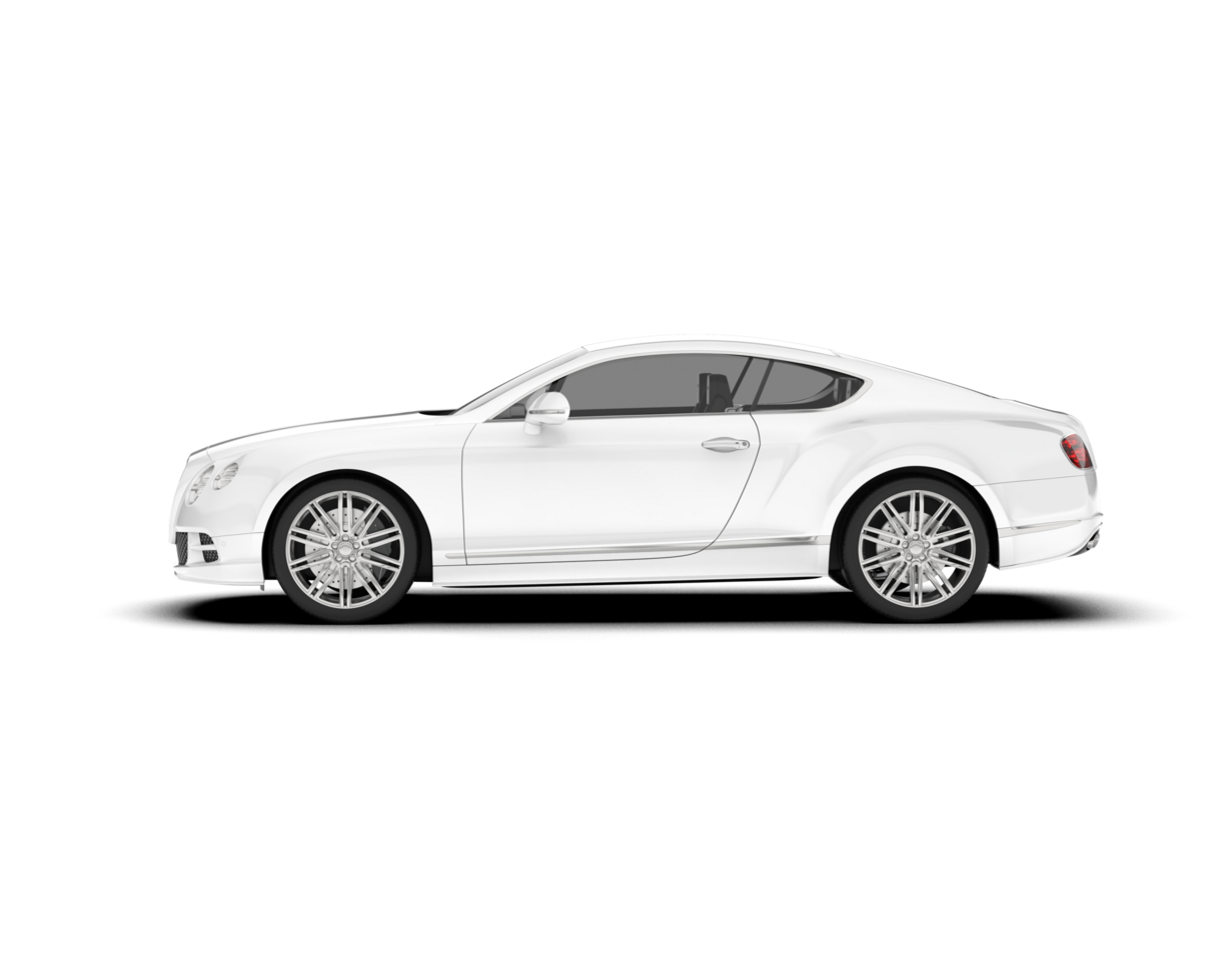 White sport car on transparent background. 3d rendering - illustration png
