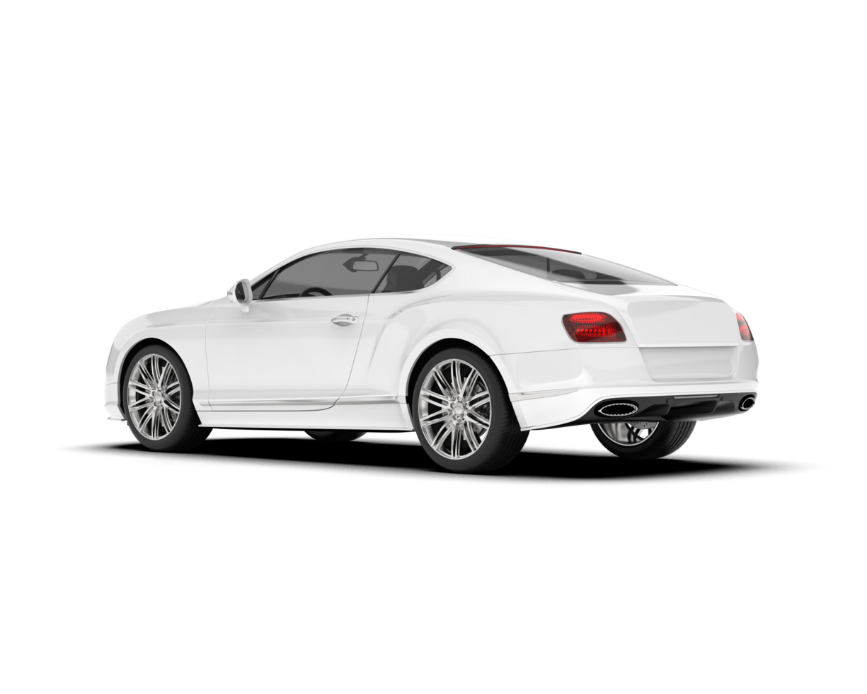 White sport car on transparent background. 3d rendering - illustration png