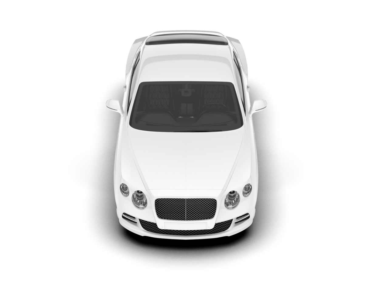 White sport car on transparent background. 3d rendering - illustration png