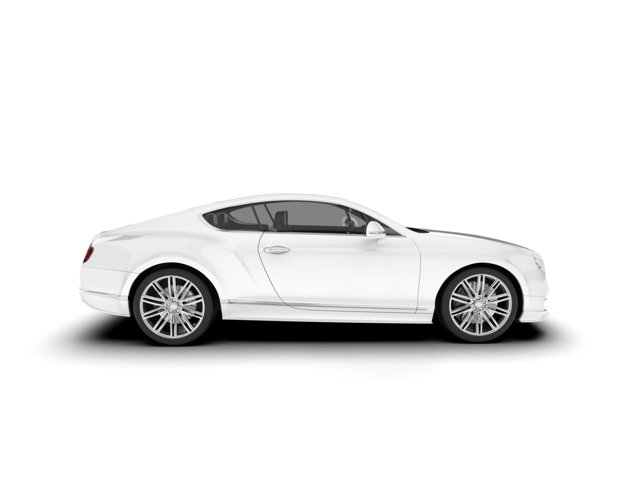 White sport car on transparent background. 3d rendering - illustration png