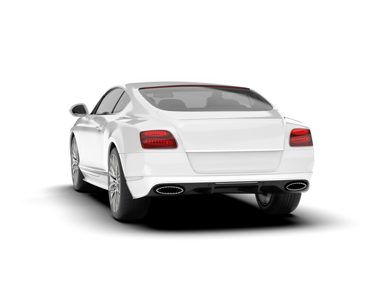 White sport car on transparent background. 3d rendering - illustration png