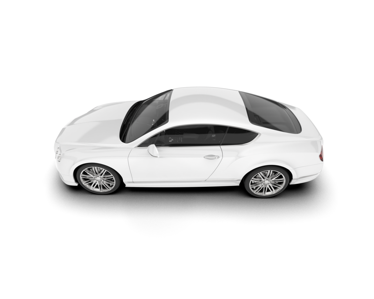 White sport car on transparent background. 3d rendering - illustration png