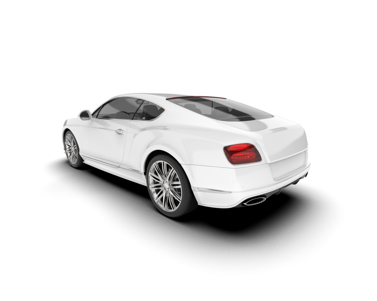 White sport car on transparent background. 3d rendering - illustration png