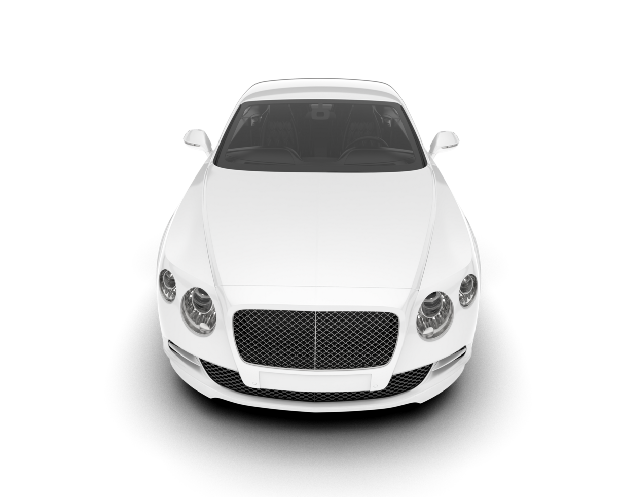White sport car on transparent background. 3d rendering - illustration png