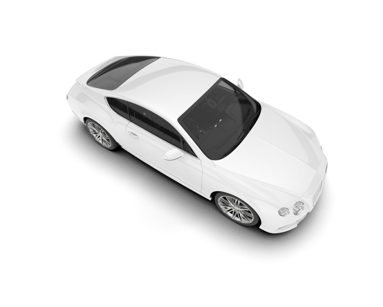 White sport car on transparent background. 3d rendering - illustration png