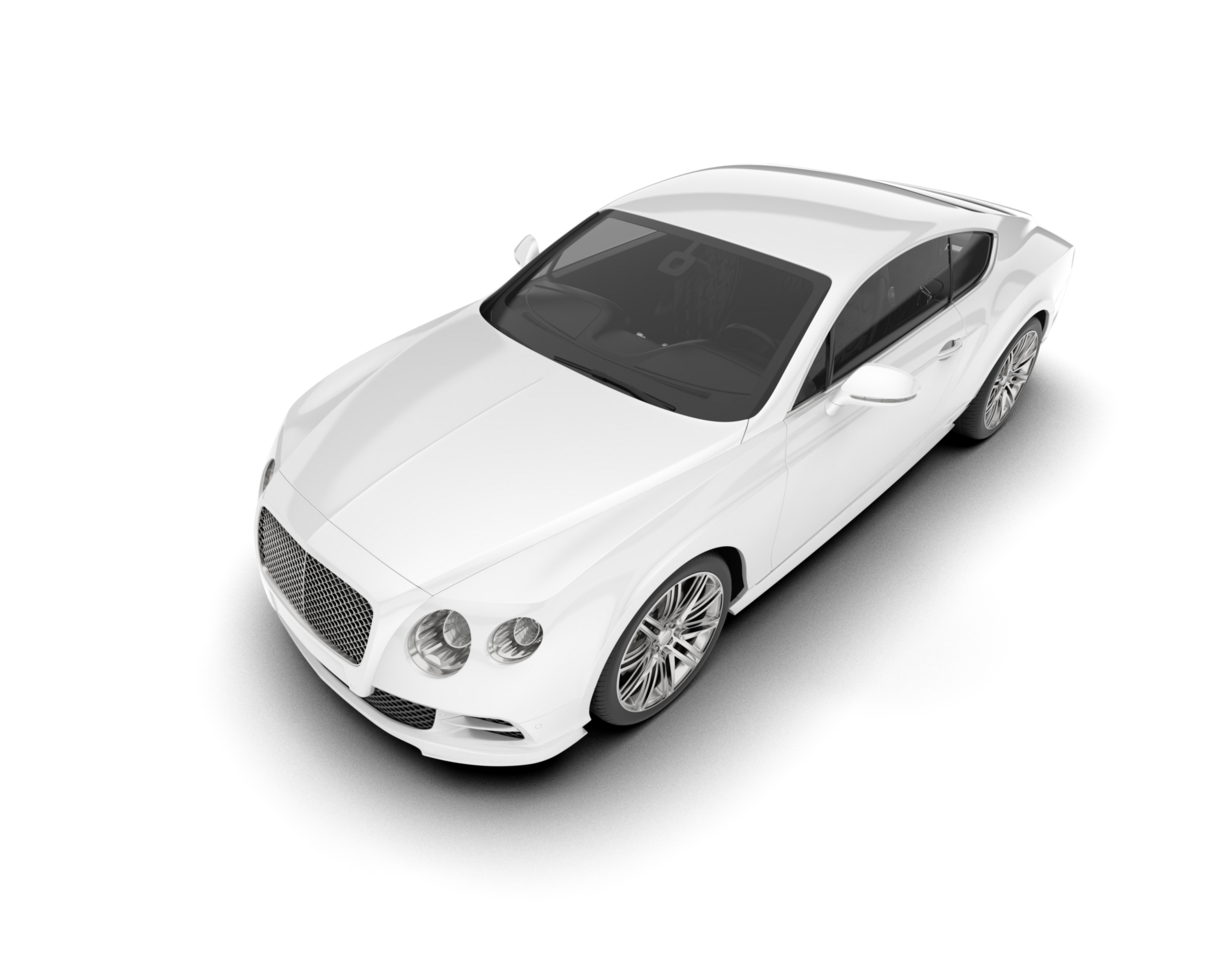 White sport car on transparent background. 3d rendering - illustration png