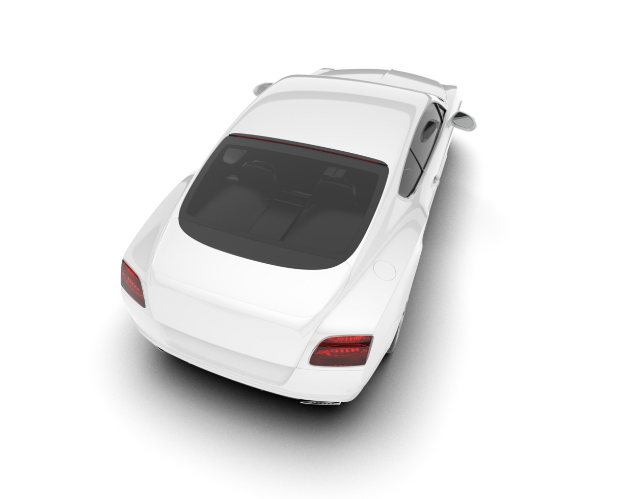 White sport car on transparent background. 3d rendering - illustration png