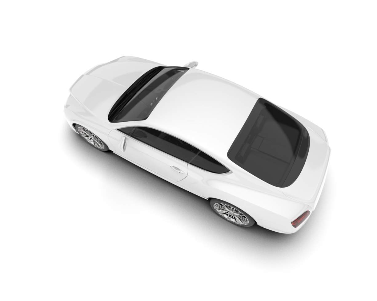 White sport car on transparent background. 3d rendering - illustration png