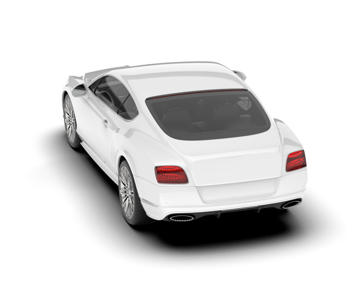 White sport car on transparent background. 3d rendering - illustration png