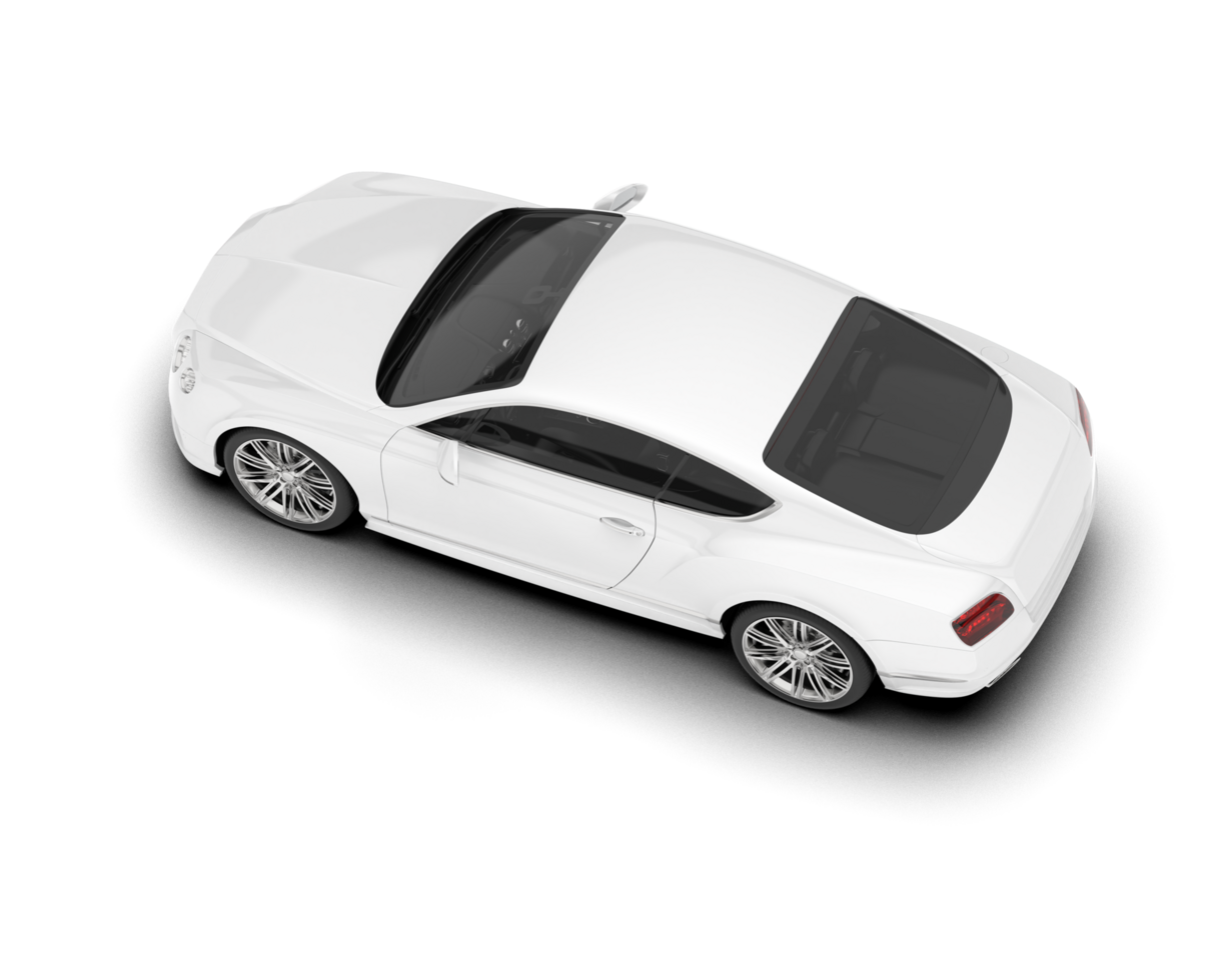 White sport car on transparent background. 3d rendering - illustration png