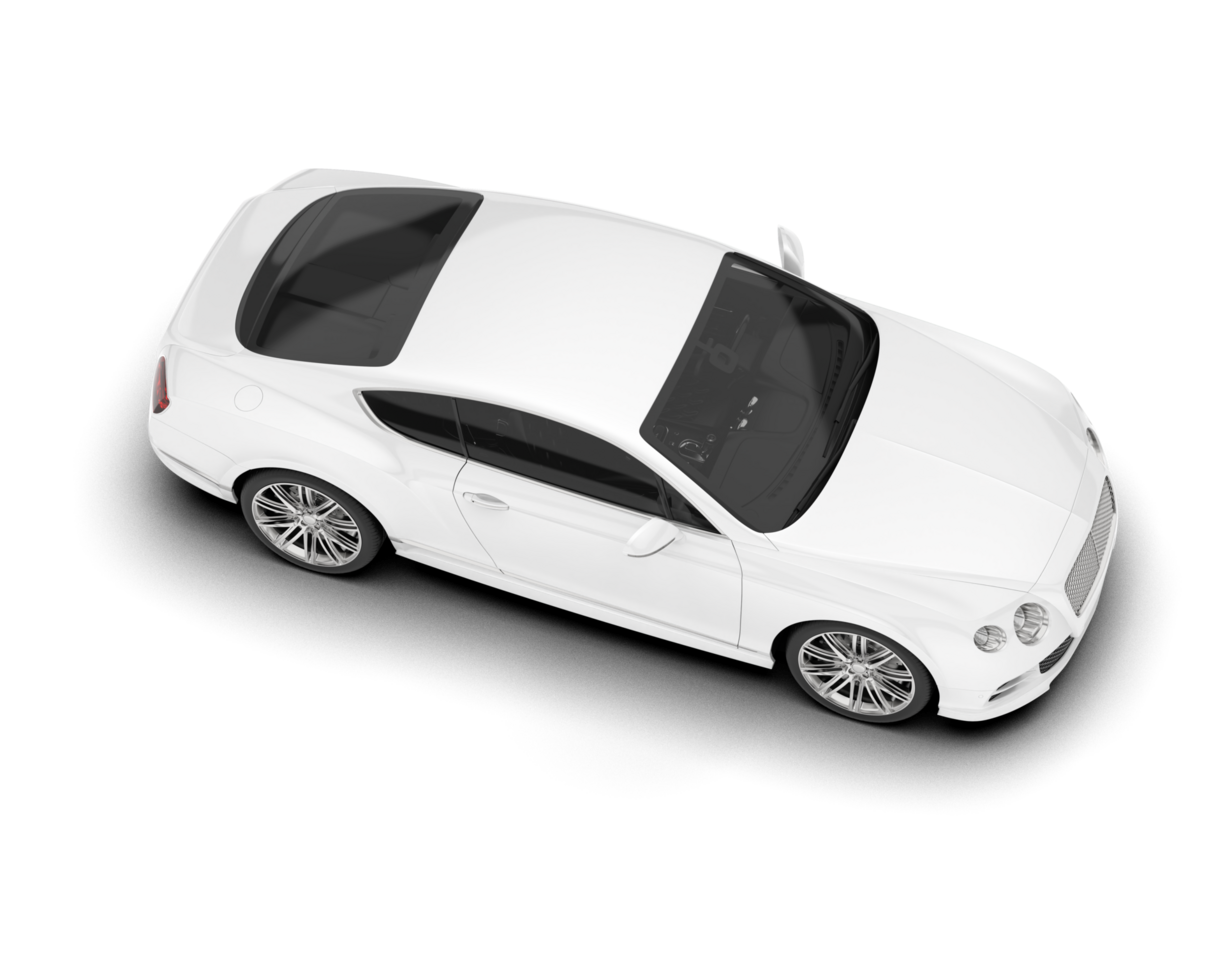 White sport car on transparent background. 3d rendering - illustration png