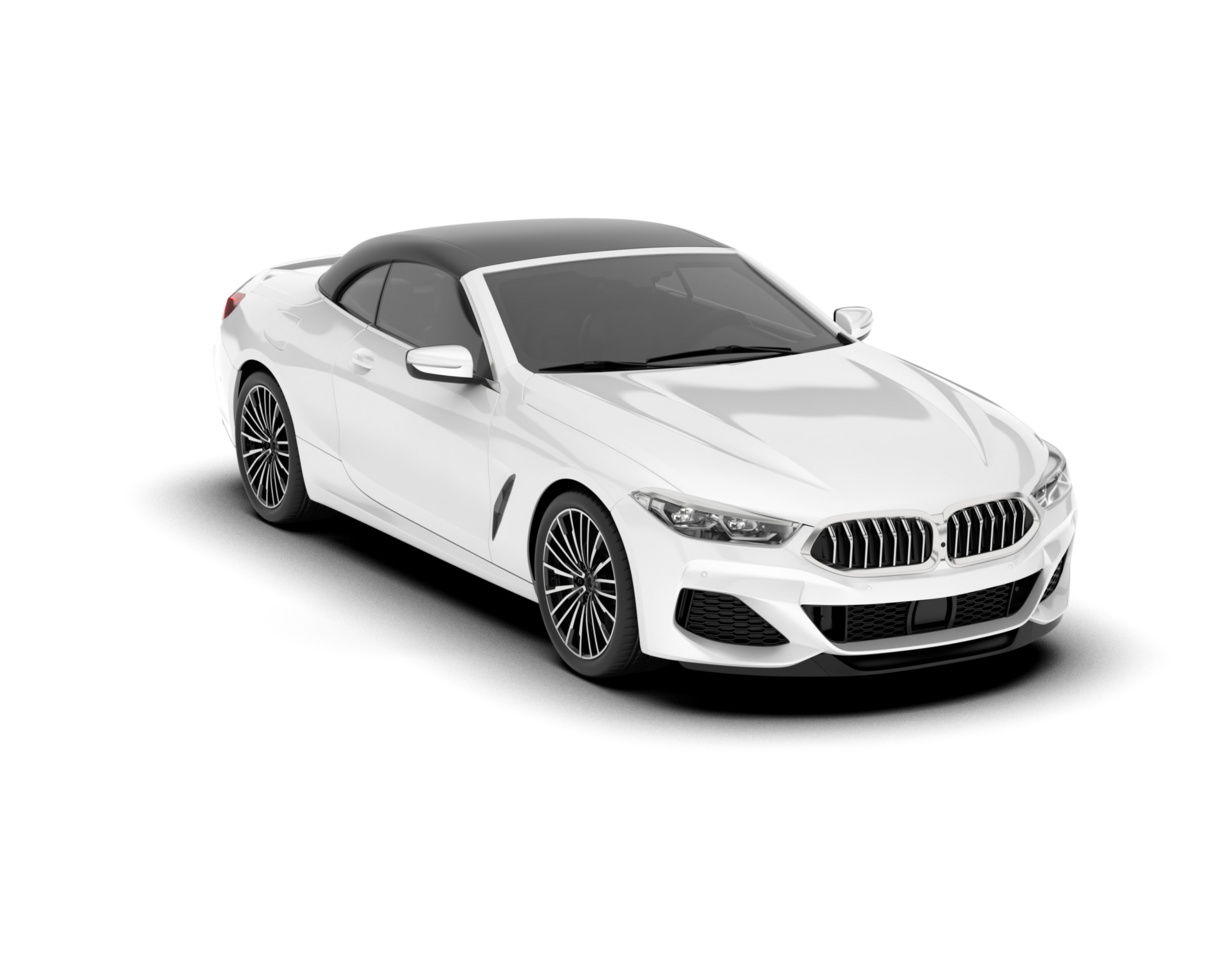 White sport car on transparent background. 3d rendering - illustration png