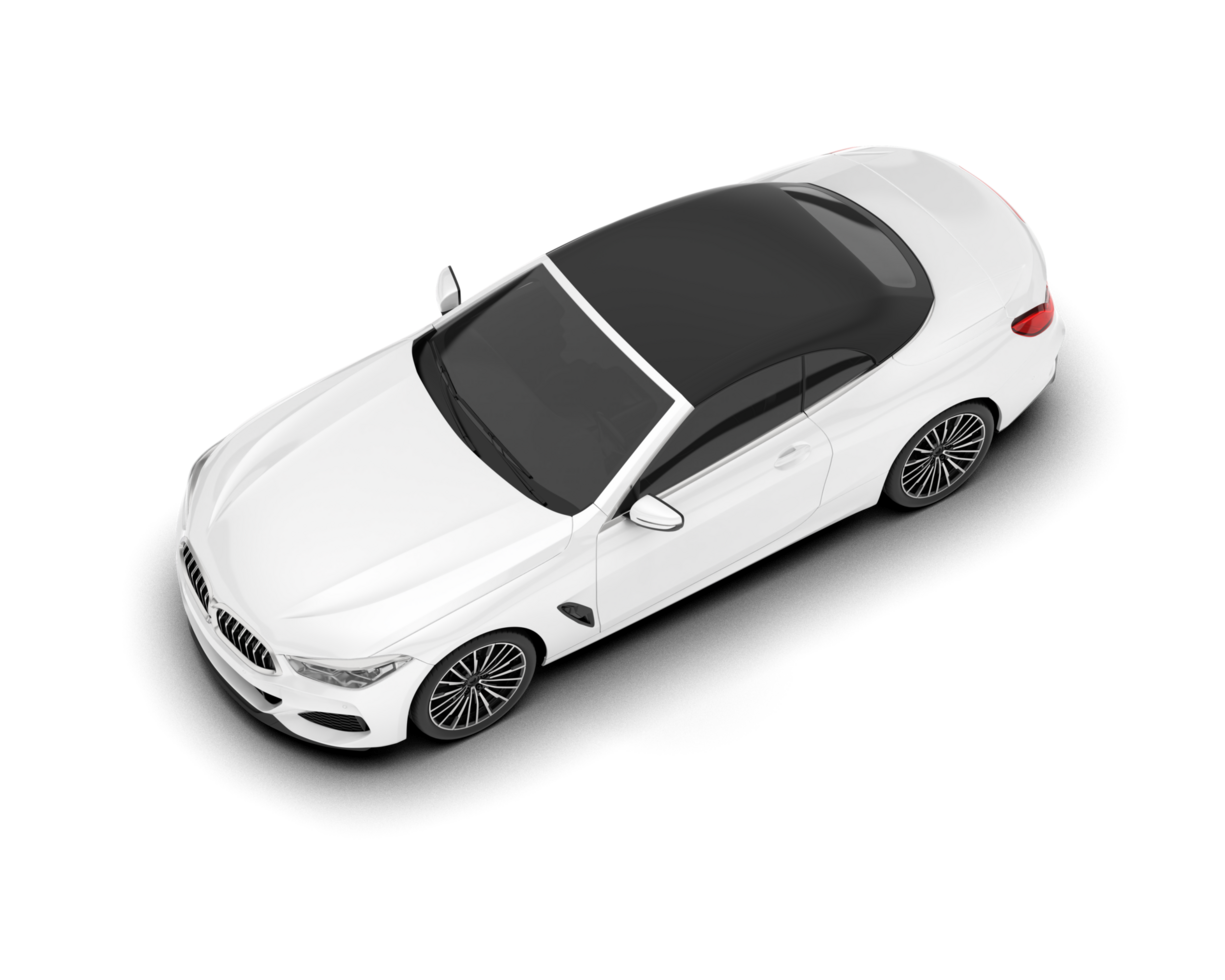 White sport car on transparent background. 3d rendering - illustration png
