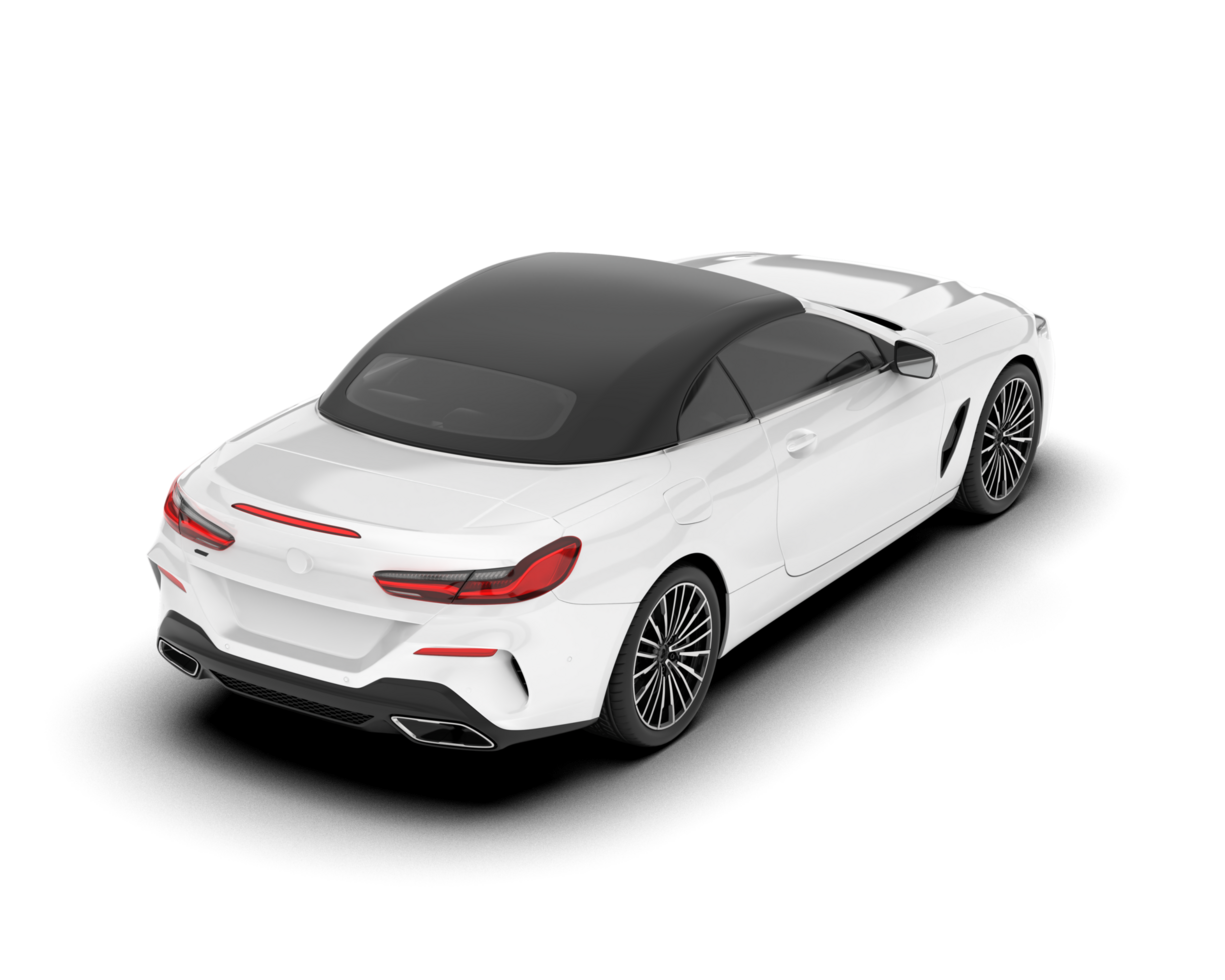 White sport car on transparent background. 3d rendering - illustration png