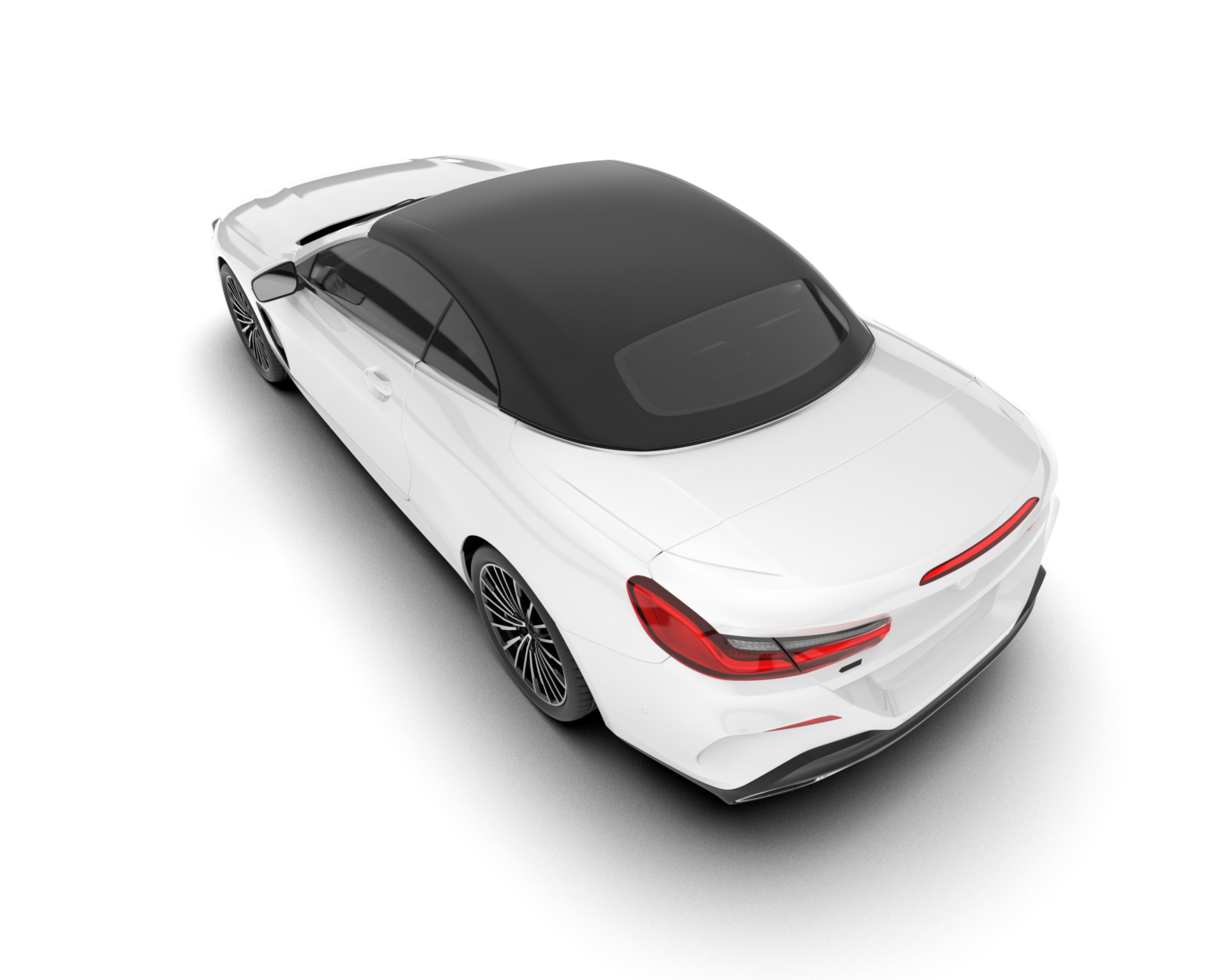 White sport car on transparent background. 3d rendering - illustration png